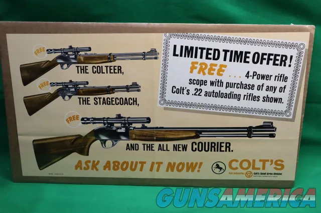 Colt Advertisement Poster Colteer Stagecoach Courier