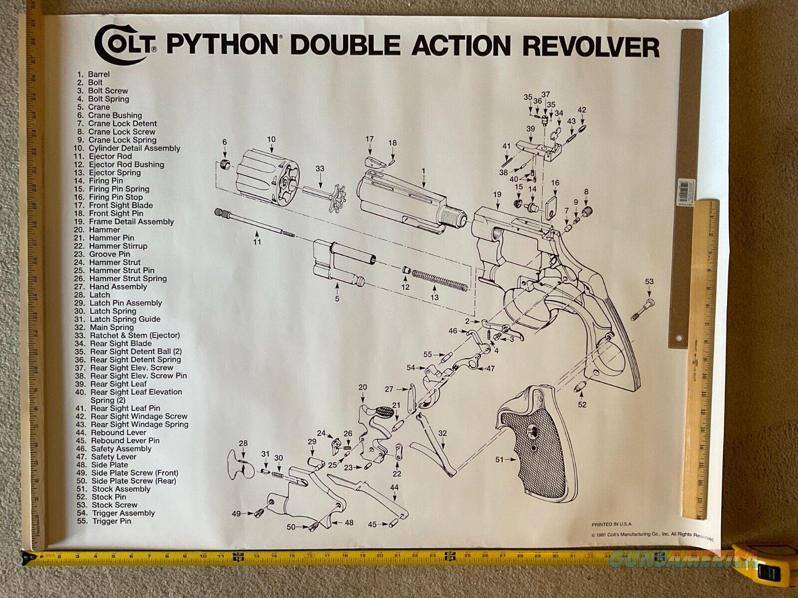 COLT PYTHON SCHEMATIC PARTS LIST 30... for sale at Gunsamerica.com ...