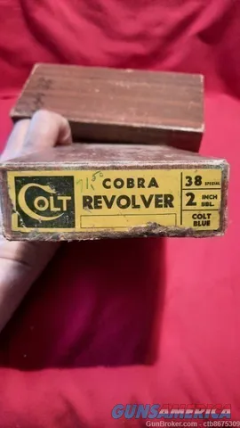 Colt Cobra Original Brown Box 38 Special Blue 2 IN Barrel 8-1/2 X 4-3/8 X 1