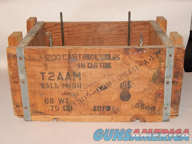 WWII Colt 1911A1 .45acp Ammunition Box Wood Crate Otis Cape Cod