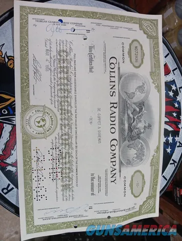 Collins Radio Company 1960s Iowa Space Race Rockwell Collins stock certificate