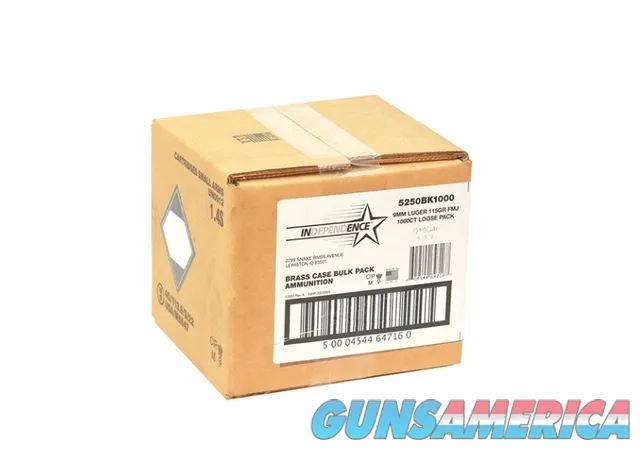 Federal Independence 9mm Luger Brass FMJ 115 Grain 1000 Rounds