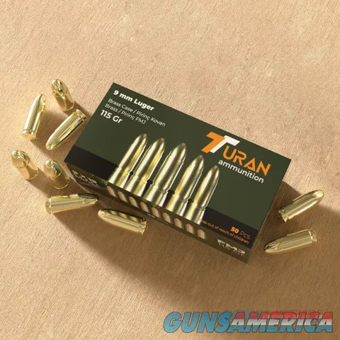 9mm FMJ Turan Brass 115gr Range Ammunition 1000rd Case I STOCK NOWNO CC Fees