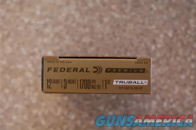 12 ga Federal Premium Truball 3 Rifled Slug 1700 FPS 1oz Box of 5 Img-2
