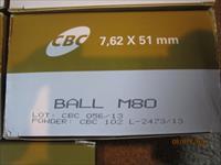 AMMO 250 CBC AMMO Magtech 7.62x51 308 147gr FMJ M80 Ball