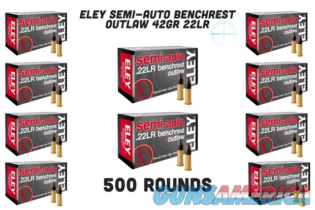 Eley Outlaw 22lr 42gr Semiauto - 500rds Benchrest Rimfire Ammunition