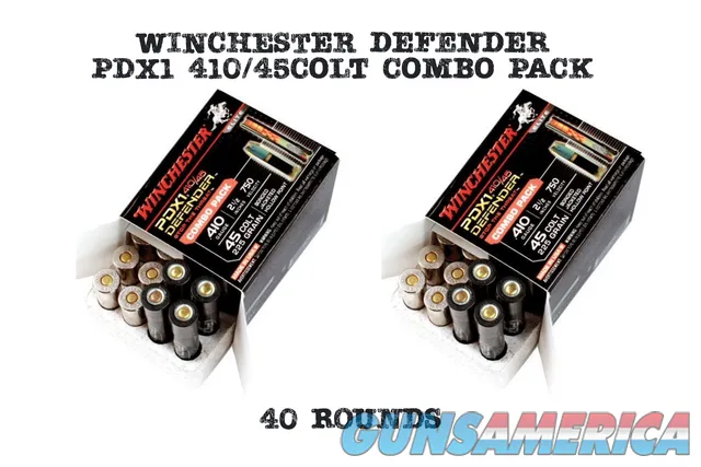 Winchester Defender Combo Pack Shotshells and Handgun Ammunition .410 ga/.45 Colt 225 gr. JHP 850 fps 40rds