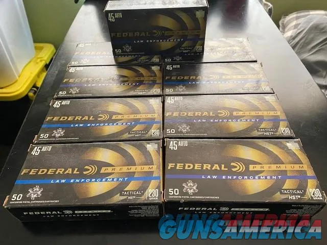 45 Auto Federal Premium Law Enforcement, 9 Boxes with 50 cartridges