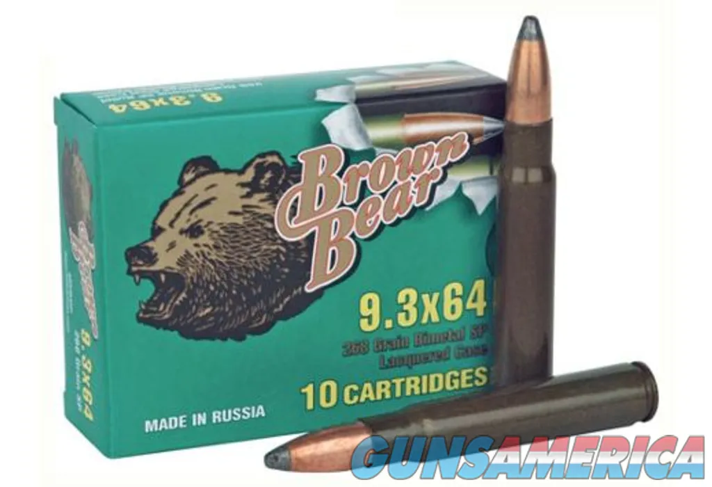 Brown Bear 9.3x64mm Brenneke Ammunition 268gr Jacketed Soft Point (10 Rounds)