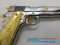 Springfield mil spec 45 ACP cusom with Trump 45 engraved bright nickel plated with 24 carat gold accent and all parts