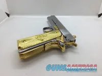 Springfield mil spec 45 ACP cusom with Trump 45 engraved bright nickel plated with 24 carat gold accent and all parts