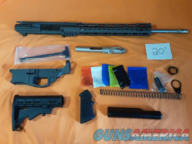 AR10 308 Tungsten Rifle Kit 20 SS Bbl Nickel Boron BCG 80% Lower +Parts Img-1