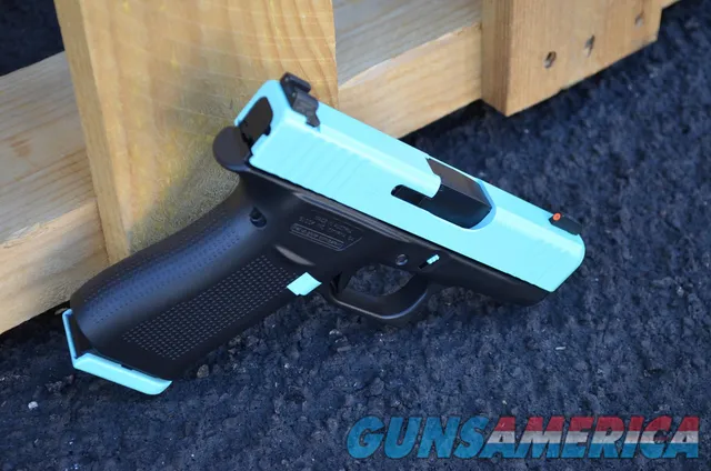 Glock 43X 9mm X-Werks Robbins Tiffany Blue G43X 43 Trijicon HD NS Img-4