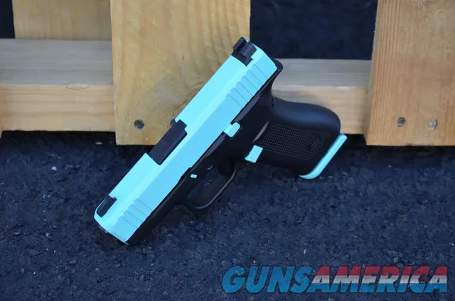 Glock 43X 9mm X-Werks Robbins Tiffany Blue G43X 43 Trijicon HD NS Img-5
