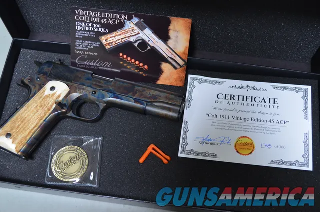 Colt Vintage 1911 45acp Collector series New Case hardened 5" Govt Stag 178 of 300