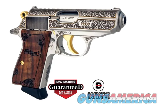 Walther 4796017 PPK/S Exquisite 380 Auto 3.3'' New PPK S .380 Engraved 24KT Gold Inlay