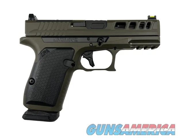 Live Free Armory Live Free Armory AMP Compact Pistol - OD Green | 9mm | 3.9" Fluted Barrel | 15rd | Optic Cut