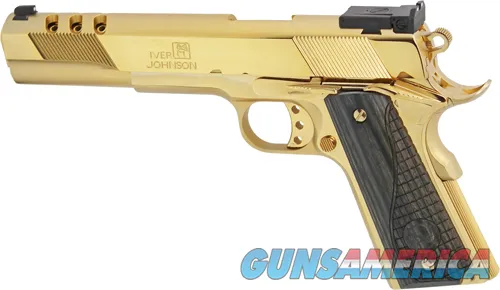 Iver Johnson Firearms IVER JOHNSON EAGLE XL PORTED 10MM 6" 24K GOLD BLACK WOOD