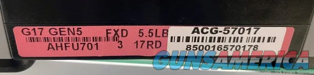 Glock 17 Gen 5 Pistol 9mm Gold Slide 17RD ACG-57017 NEW Img-2