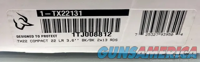 Taurus TX-22 Compact 22 LR Pistol TX22 13RD 3.6 BBL 1-TX22131 NEW Img-2