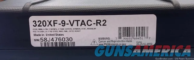 Sig Sauer P320 X-VTAC 9mm Pistol 17RD FDE Tone 320XF-9-VTAC-R2 NEW Img-2