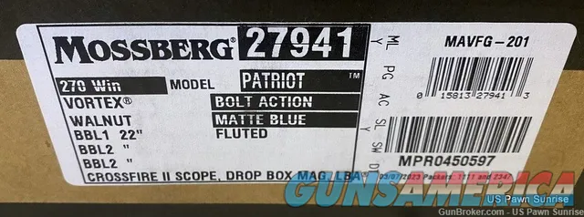Mossberg Patriot 270 Win Bolt Action Rifle 22 5RD Vortex Scope 27941 NEW Img-2