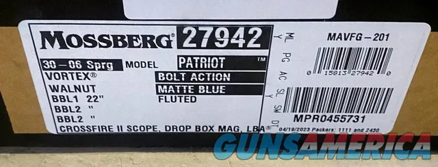 Mossberg Patriot 30-06 Bolt Action Rifle 22 BBL 5RD Walnut 27942 NEW Img-2
