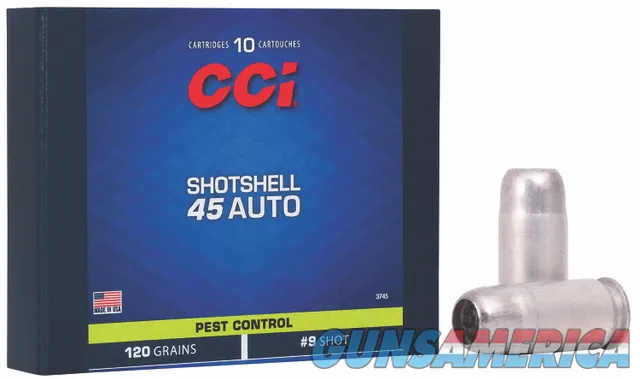 CCI 3745 Pest Control Shotshell 45 ACP 120 gr Shotshell #9 Shot 10 Per Box