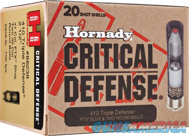 Hornady 86238 Critical Defense Triple Defense 410 Gauge 2.50"