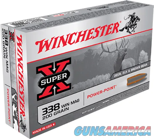 Winchester Ammo X3381 Power-Point 338 Win Mag 200 gr 20 RNDS