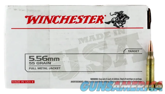 Winchester Ammo WM193150 USA 5.56x45mm NATO 55 gr Full Metal Jacket 150 Per
