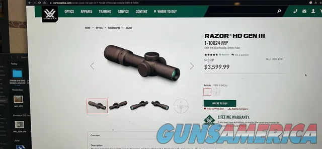 Vortex Razor Gen 3 FFP MRAD