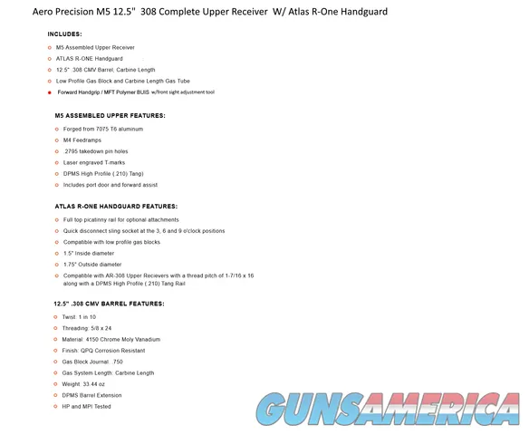 Incomplete Aero Precision M5 AR-10 308 Win 12.5"