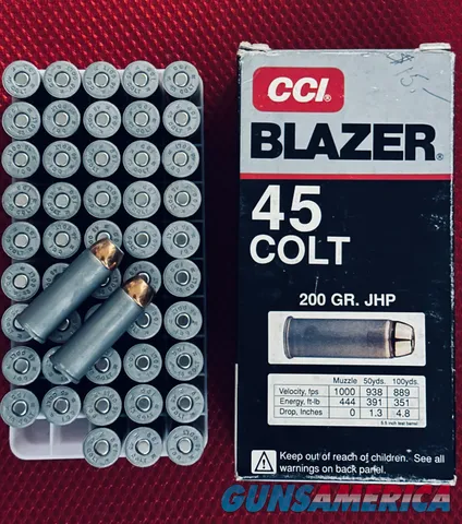 CCI Blazer .45 Colt 200 Grain Jacketed Hollow Point ALUMINUM Case 50rds Img-1