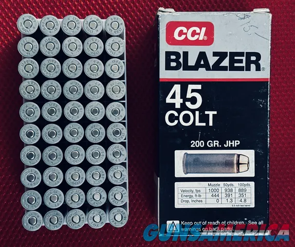 CCI Blazer .45 Colt 200 Grain Jacketed Hollow Point ALUMINUM Case 50rds Img-3
