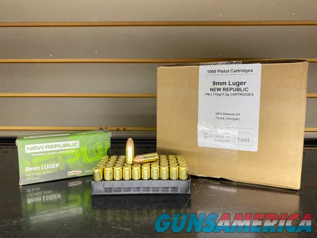 NEW REPUBLIC 9MM LUGER 115GR 1000 ROUNDS FACTORY NEW