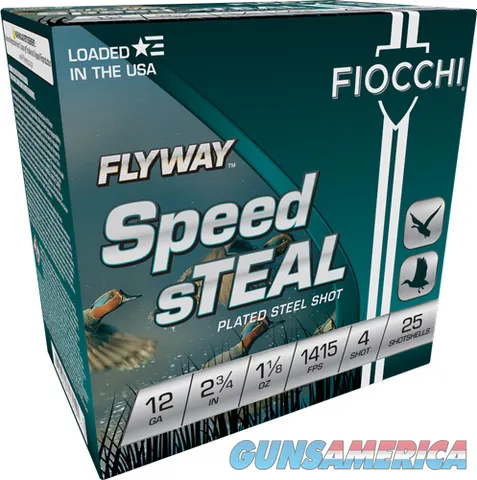 Fiocchi FIOCCHI FLYWAY sTEAL 12GA 2.75 #4 25RD 10BX/CS 1415FPS 1-1/8
