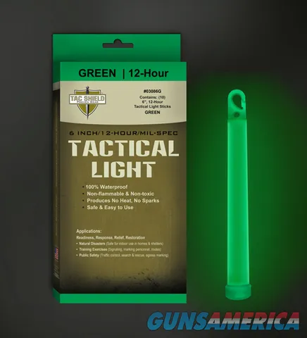 Tac Shield TAC SHIELD TACTICAL LIGHT STICK 12 HOUR 6" GREEN 10PK
