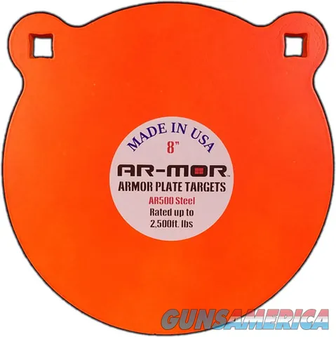 Ar-mor AR-MOR 8" AR500 STEEL GONG 3/8" THICK STEEL ORANGE ROUND