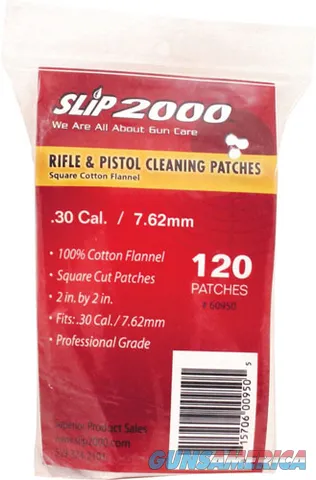 Slip 2000 SLIP 2000 CLEANING PATCHES 2" SQUARE .30/7.62MM 120-PACK