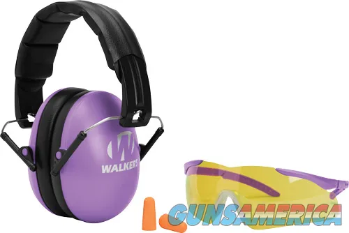 Walkers Game Ear WALKERS MUFF SHOOTING PASSIVE YOUTH GLASSES/PLUGS 27dB PURP
