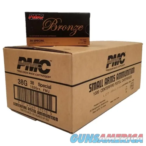 PMC PMC Bronze .38 Special Handgun Ammo - 132 Grain | FMJ | 1000rd Case