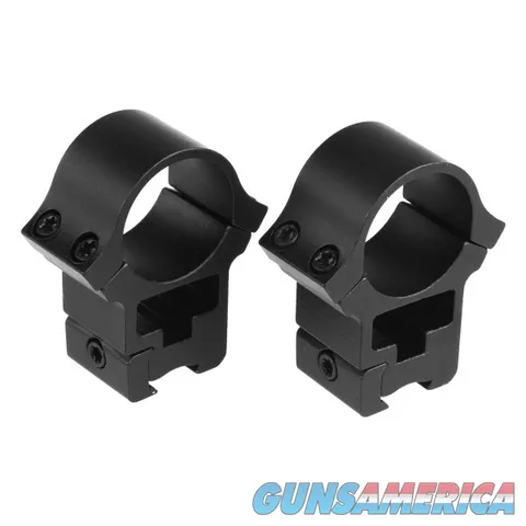 B-Square 1" High See-Thru Matte Black Airgun 22 3/8" Grooved Bolt On Scope Ring Pair