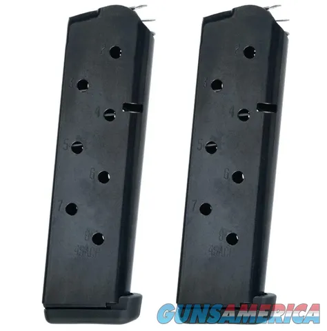 Original Equipment Manufacturer 2-PACK 1911 45acp 8rd Blue FBI Style Bumper Pad Magazine