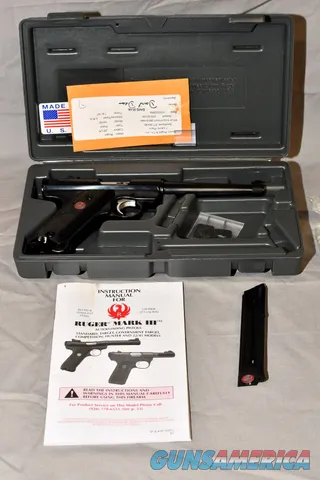 Ruger Mark III 22 cal pistol with 5 mags, original case