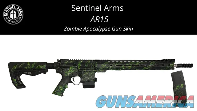 Green Zombie AR15 Rifle