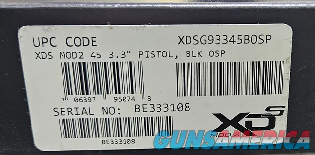 Springfield Armory XD-S Mod.2 OSP 706397955069 Img-3