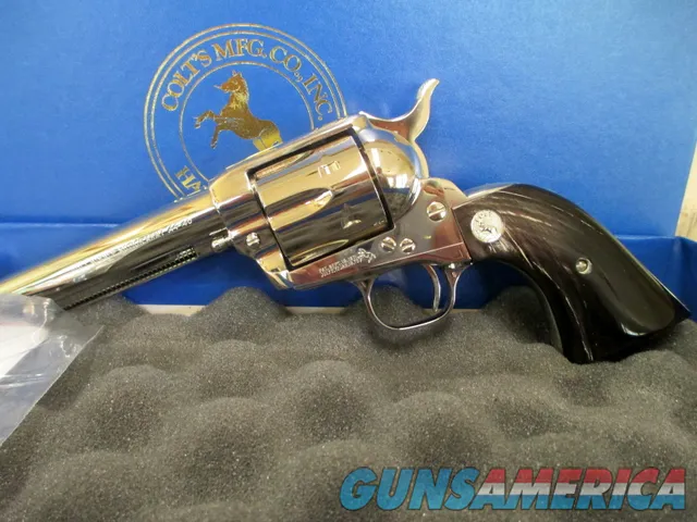 COLT SAA NICKEL 44/40 WITH A 5 1/2" BARREL AND BUFFALO HORN GRIPS