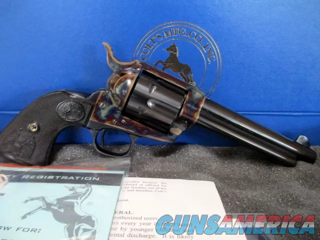 PAIR OF 5 1/2" CUSTOM COLT SAA'S WITH BLUE AND CASE COLORED FINISH IN 45LC.