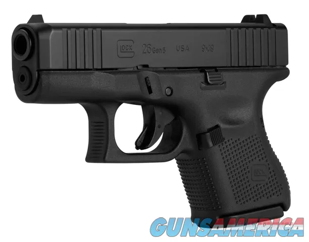 Glock Model 26 Gen 5 Sub-Compact 9mm 3.43" 10+1 Black nDLC WFront Serrations Rough Texture Grip NEW (UA265S201)